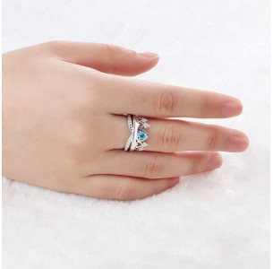 Personalized Birthstone Ring, Sterling Silver Personalized Engravable Ring JEWJORI102880